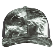 Order Custom Printed Cap | Unisex Pacific Headwear Elements Aqua Camo Trucker Snapback Cap Order Custom Printed Cap | Unisex Pacific Headwear Elements Aqua Camo Trucker Snapback Cap