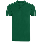 Adult Two-Button Baseball Jersey Piped Trim Adult Two-Button Baseball Jersey Piped Trim