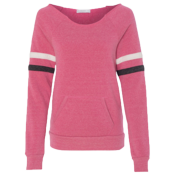 Ladies Striped Sleeve Sport Fleece Sweatshirt Ladies Striped Sleeve Sport Fleece Sweatshirt