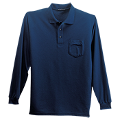 Adult Silk Long Sleeve Polo Shirt With Pocket Adult Silk Long Sleeve Polo Shirt With Pocket