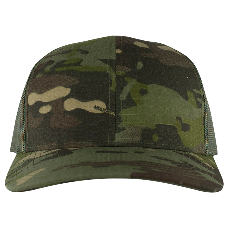 Design Screen Printed Cap | Unisex Pacific Headwear Elements Aqua Camo Trucker Snapback Cap