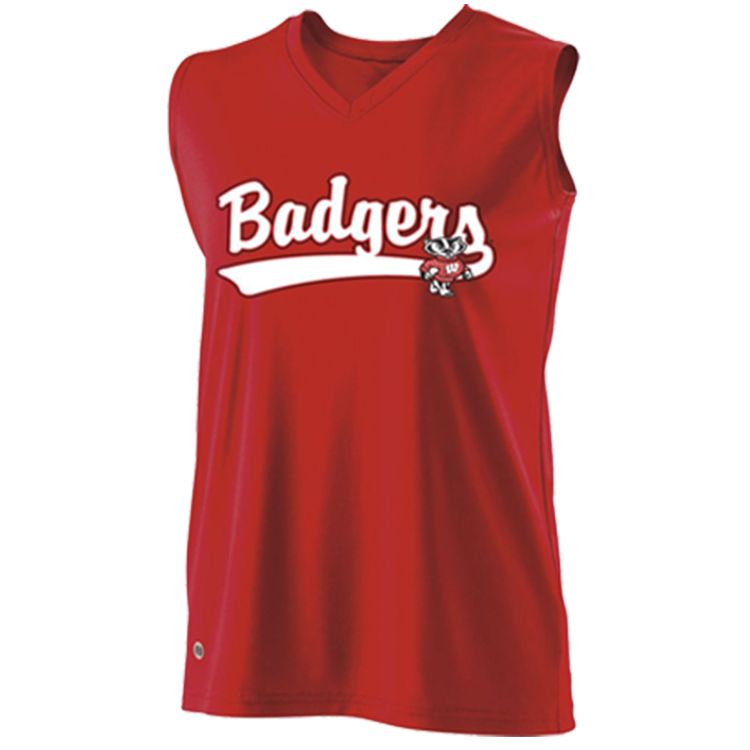 DISCONTINUED Wisconsin Badgers Ladies Sleeveless Softball Jersey