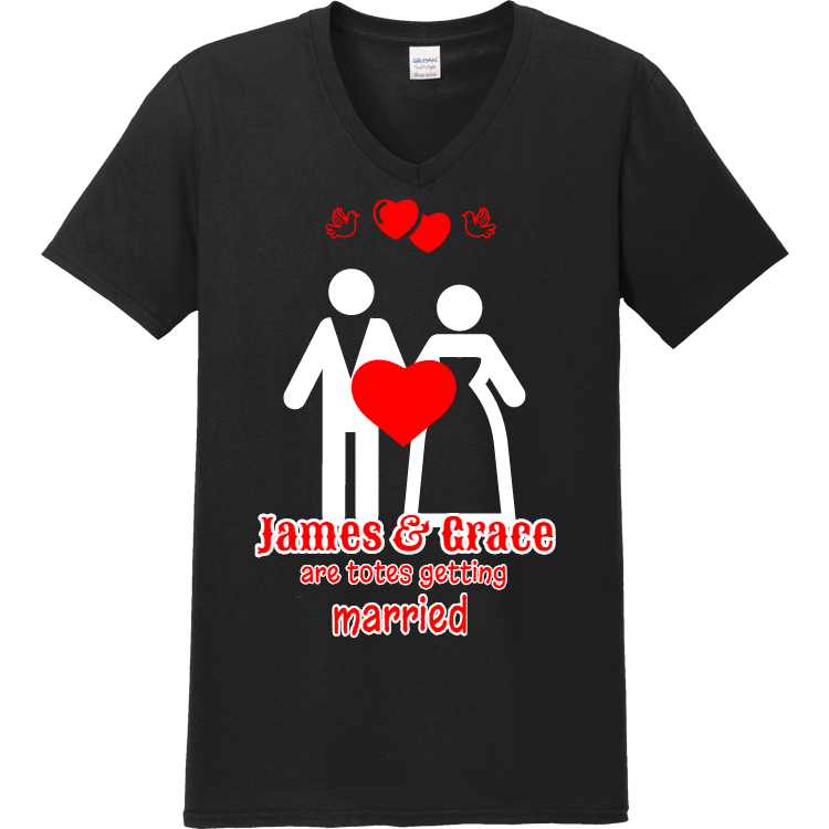 James & Grace Are Totes Getting Married - Wedding T-shirt Design T-Shirt Design - 57