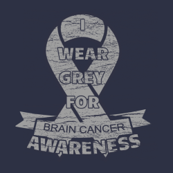I Wear Grey For Brain Cancer Awareness - Cancer Awareness T-shirt Design T-Shirt Design - 1118