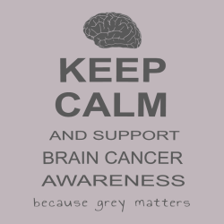 Keep Calm And Support Brain Cancer Awareness Because Grey Matters - Cancer Awareness T-shirt Design 