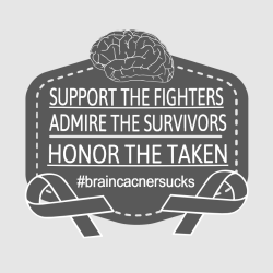 Support The Fighters Admire The Survivors Honor The Taken #braincacnersucks - Cancer Awareness T-shi