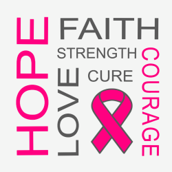 Faith Hope Courage Strength Love Cure - Cancer Awareness T-shirt Design T-Shirt Design - 1056