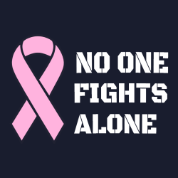 No One Fights Alone - Cancer Awareness T-shirt Design T-Shirt Design - 1045
