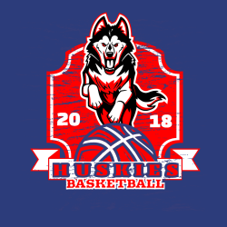 Huskies Basketball - Basketball T-shirt Design T-Shirt Design - 727