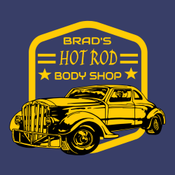 Brad's Hot Rod Body Shop - Mechanic T-shirt Design T-Shirt Design - 957