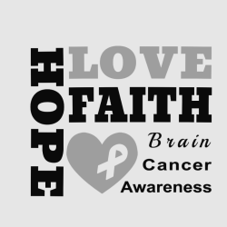 Love Hope Faith Brain Cancer Awareness - Cancer Awareness T-shirt Design T-Shirt Design - 1127