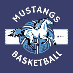 Mustangs Basketball - Basketball T-shirt Design T-Shirt Design - 725
