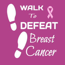 Walk Defeat To Breast Cancer - Cancer Awareness T-shirt Design T-Shirt Design - 1035