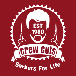 Crew Cuts Barbers For Life Est 1980 - Barbershops & Salons T-shirt Design T-Shirt Design - 3396