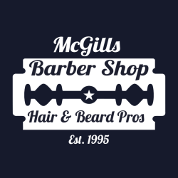 Barber Shop Hair & Beard Pros Est. 1995 Mcgills - Barbershops &amp; Salons T-shirt Design T-