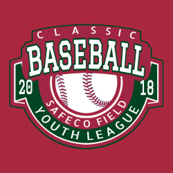Classic Baseball Youth League T-Shirt Design - 2670