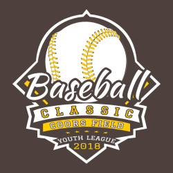 Baseball Classic Youth League T-Shirt Design - 2673