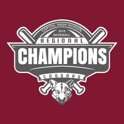 Baseball Regional Champions Cougars T-Shirt Design - 2464