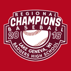 Regional Champions Lake Geneva Baseball T-Shirt Design - 2466