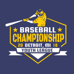Baseball Championship Detroit, Mi T-Shirt Design - 2477