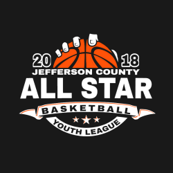 Jefferson County All Star Basketball Youth League - Basketball T-shirt Design T-Shirt Design - 2622