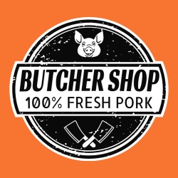 Butcher Shop 100% Fresh Pork - Butcher T-shirt Design T-Shirt Design - 3299