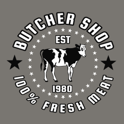 Butcher Shop 100% Fresh Meat Est 1980 - Butcher T-shirt Design T-Shirt Design - 3287