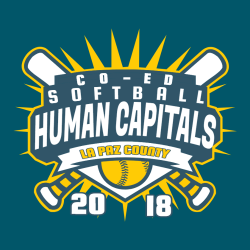 Softball Human Capitals Co-ed La Paz County - Co-ed Softball T-shirt Design T-Shirt Design - 2796