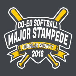 Co-ed Softball Major Stampede Douglas County - Co-ed Softball T-shirt Design T-Shirt Design - 2808