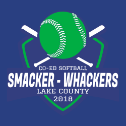 Co-ed Softball Smacker - Whackers Lake County - Co-ed Softball T-shirt Design T-Shirt Design - 2810
