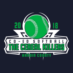 The Cereal Killers Co-ed Softball Hardin County - Co-ed Softball T-shirt Design T-Shirt Design - 281
