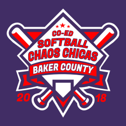 Chaos Chicas Co-ed Softball Baker County - Co-ed Softball T-shirt Design T-Shirt Design - 2814