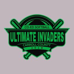 Co-ed Softball Ultimate Invaders Carroll County - Co-ed Softball T-shirt Design T-Shirt Design - 280