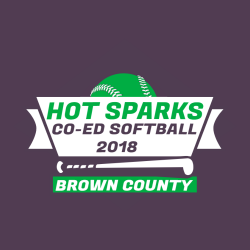 Hot Sparks Co-ed Softball Brown County - Co-ed Softball T-shirt Design T-Shirt Design - 2806