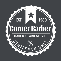Corner Barber Hair & Beard Service Gentlemen Only Est 1980 - Barbershops & Salons T-shirt De