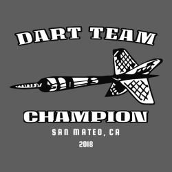Dart Team Champion San Mateo, Ca 2018 - Darts T-shirt Design T-Shirt Design - 3120