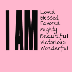 I Am Loved Blessed Favored Mighty Beautiful Victorious Wonderful - Christian T-shirt Design T-Shirt 