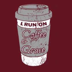 I Run On Coffee & Grace - Christian T-shirt Design T-Shirt Design - 4005