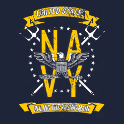 United States Navy Ruling The Raging Main - Navy T-shirt Design T-Shirt Design - 4203
