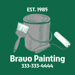 Bravo Painting 333-333-4444 Est. 1985 - Painting T-shirt Design T-Shirt Design - 3331