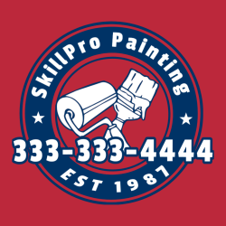 Skillpro Painting 333-333-4444 Est 1987 - Painting T-shirt Design T-Shirt Design - 3338