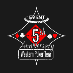 5th Anniversary Western Poker Tour Event - Poker Party T-shirt Design T-Shirt Design - 4280