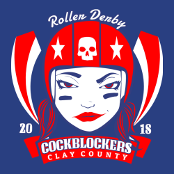 Roller Derby Clay County Cockblockers - Roller Derby T-shirt Design T-Shirt Design - 2996