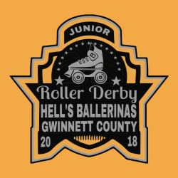 Junior Roller Derby Hell's Ballerinas Gwinnett County - Roller Derby T-shirt Design T-Shirt Design -