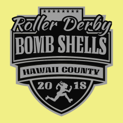 Roller Derby Hawaii County Bomb Shells - Roller Derby T-shirt Design T-Shirt Design - 3002