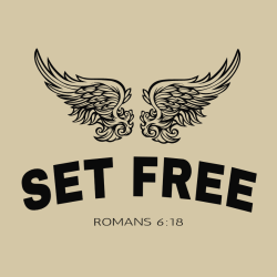 Set Free Romans 6:18 - Christian T-shirt Design T-Shirt Design - 3857