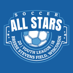 Soccer All Stars Youth League - Soccer T-shirt Design T-Shirt Design - 2858