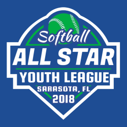 Softball All Star Sarasota, Fl Youth League - Softball T-shirt Design T-Shirt Design - 2729