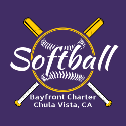 Softball Bayfront Charter Chula Vista, Ca - Softball T-shirt Design T-Shirt Design - 1965