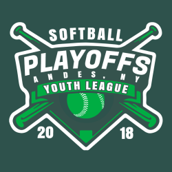 Softball Playoffs Andes, Ny Youth League - Softball T-shirt Design T-Shirt Design - 2734